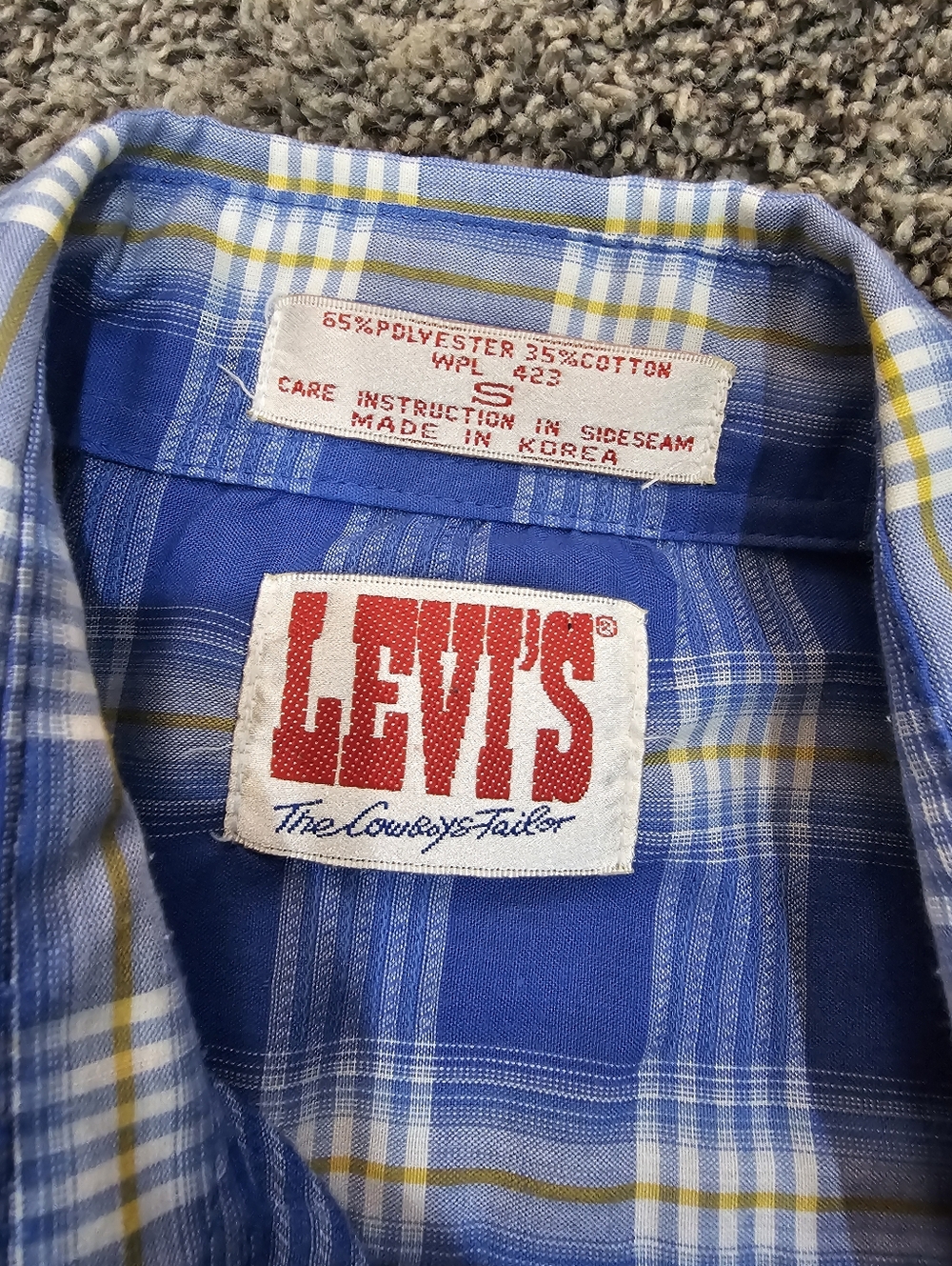 Vintage Levi's Cowboy's Tailor Blue Button down Flannel Shell Snap Size Small